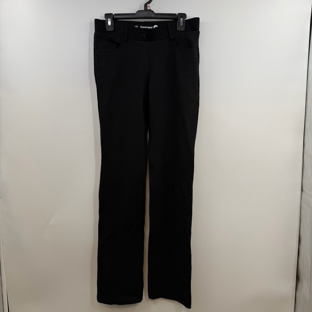 Betabrand Dress Pant Yoga Pants M Long Black Straight Leg Ponte 34 Inseam